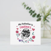 Mein Valentine ist die Football Business Card Postkarte (Stehend Vorderseite)
