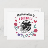 Mein Valentine ist die Football Business Card Postkarte (Vorne/Hinten)