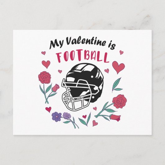 Mein Valentine ist die Football Business Card Postkarte (Vorderseite)