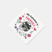 Mein Valentine ist die Football Business Card Serviette (Ecke)