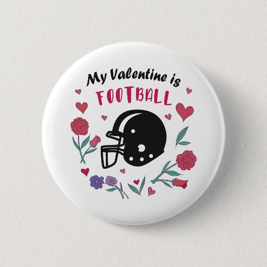 Mein Valentine ist Fußball Einladung Postkarte Button (Vorderseite)