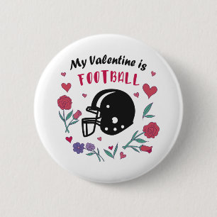 Mein Valentine ist Fußball Einladung Postkarte Button