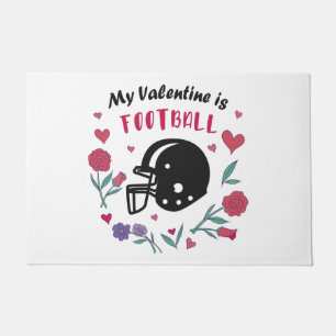 Mein Valentine ist Fußball Einladung Postkarte Fußmatte