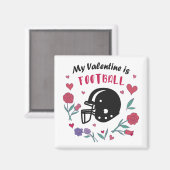 Mein Valentine ist Fußball Einladung Postkarte Magnet (Vorderseite/Rückseite)