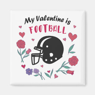 Mein Valentine ist Fußball Einladung Postkarte Magnet