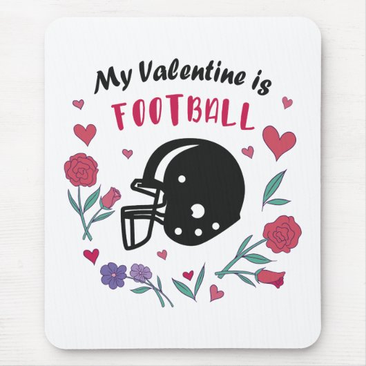 Mein Valentine ist Fußball Einladung Postkarte Mousepad (Vorne)