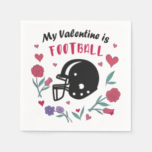Mein Valentine ist Fußball Einladung Postkarte Serviette