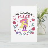 Mein Valentine ist Pizza Einladung (Stehend Vorderseite)