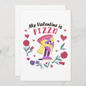 Mein Valentine ist Pizza Einladung (Vorne/Hinten)