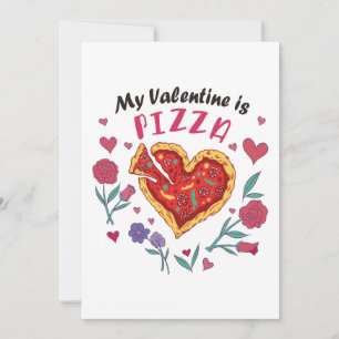 Mein Valentine ist Pizza Einladung