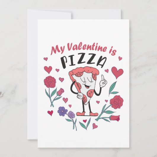 Mein Valentine ist Pizza Einladung (Vorderseite)