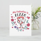 Mein Valentine ist Pizza Einladung (Stehend Vorderseite)