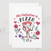 Mein Valentine ist Pizza Einladung (Vorne/Hinten)