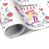 Mein Valentine ist Pizza-Einladung Geschenkpapier (Rolleneckpunkt)