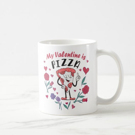 Mein Valentine ist Pizza-Einladung Kaffeetasse (Rechts)