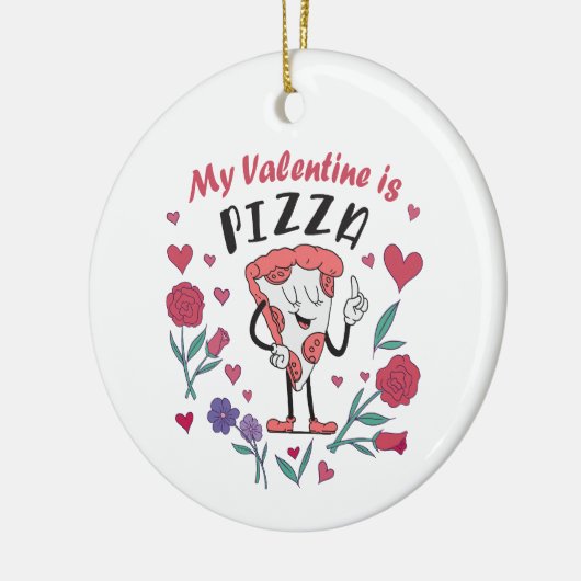 Mein Valentine ist Pizza-Einladung Keramik Ornament (Links)
