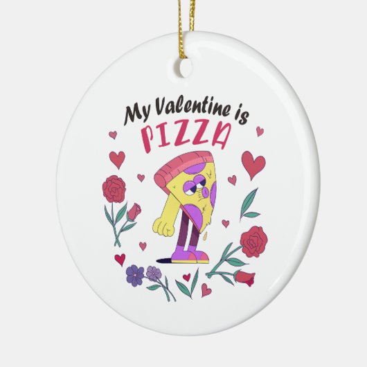 Mein Valentine ist Pizza-Einladung Keramik Ornament (Links)