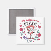 Mein Valentine ist Pizza-Einladung Magnet (Vorderseite/Rückseite)