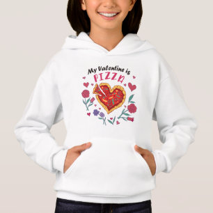 Mein Valentine ist Pizza Einladung Magnet Hoodie