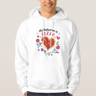 Mein Valentine ist Pizza Einladung Magnet Hoodie