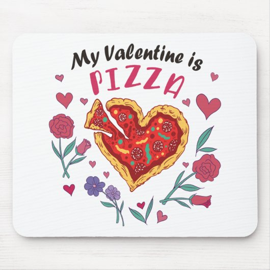 Mein Valentine ist Pizza Einladung Magnet Mousepad (Vorne)