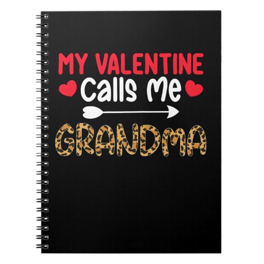 Mein Valentine nennt mich Oma Leopard Buffalo Notizblock (Vorderseite)