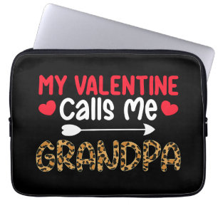Mein Valentine nennt mich Opa Leopard Buffalo Laptopschutzhülle