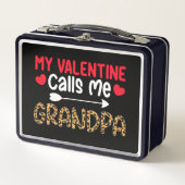 Mein Valentine nennt mich Opa Leopard Buffalo Metall Brotdose (Vorderseite)