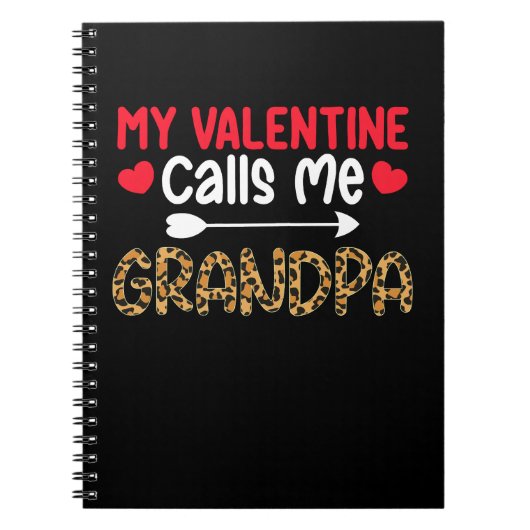 Mein Valentine nennt mich Opa Leopard Buffalo Notizblock (Vorderseite)