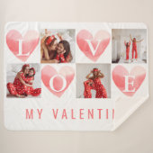 Mein Valentiner Wasserfarbenherz Fotomaterial Sherpadecke (Vorderseite (Horizontal))