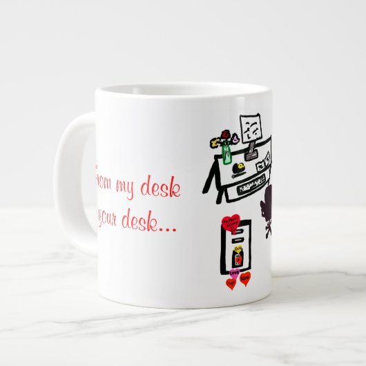 Mein Valentinhörname personalisieren Jumbo-Tasse (Vorderseite Links)