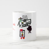 Mein Valentinhörname personalisieren Jumbo-Tasse (Vorderseite)