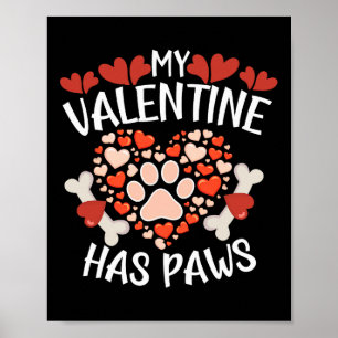 Mein Valentinstag-Herz hat Pfoten Valentinstag Hun Poster