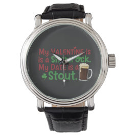 Mein Valentinstag ist ein Kleeblatt Lustiger St. P Armbanduhr