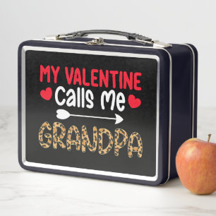 Mein Valentinstag nennt mich Großvater Leopard Büf Metall Brotdose
