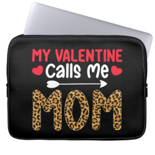 Mein Valentinstag nennt mich Mom Leopard Büffel Ka Laptopschutzhülle