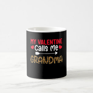 Mein Valentinstag nennt mich Oma Leopard Büffel Kaffeetasse