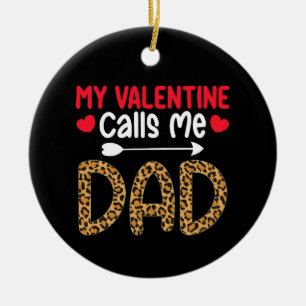 Mein Valentinstag nennt mich Papa Leopard Büffel K Keramik Ornament