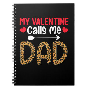 Mein Valentinstag nennt mich Papa Leopard Büffel K Notizblock