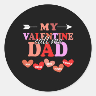 Mein Valentinstag nennt mich Papa Valentinstag Dad Runder Aufkleber