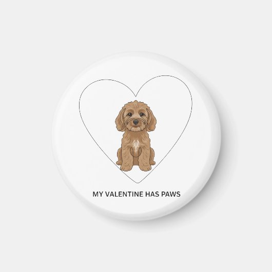 Mein Valentinstag-Partner hat Pfoten Cockapoo-Hund Magnet (Vorne)