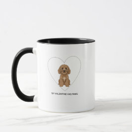 Mein Valentinstag-Partner hat Pfoten Cockapoo-Hund Tasse