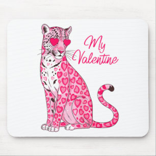 Mein Valentinstag Süßer Leopard Herz Liebe Valenti Mousepad