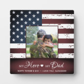 Mein Vater Armee Personalisiertes Foto Fotoplatte (Vorderseite)