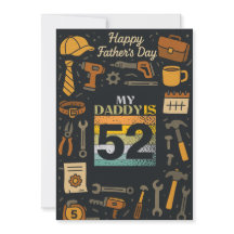 Mein Vater ist 52 Väter am Tag Vintage Flachkarten
