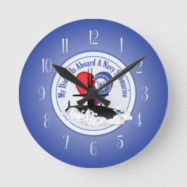 Mein Vater ist an Bord eines U-Bootes Runde Wanduhr