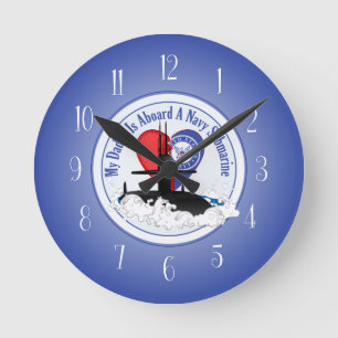 Mein Vater ist an Bord eines U-Bootes Runde Wanduhr
