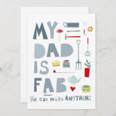 Mein Vater ist die Fab-Grüße-Karte (Vorne/Hinten)