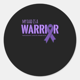 Mein Vater ist ein Krieger-Bauchspeicheldrüsenkreb Runder Aufkleber