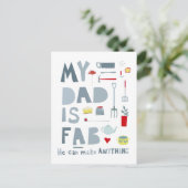 Mein Vater ist Fab Postkarte (Stehend Vorderseite)